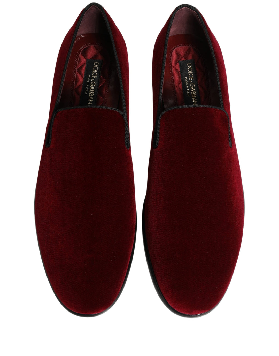 Men’s Dolce &amp; Gabbana Maroon Velvet Slip on Men Dress Loafers Shoes