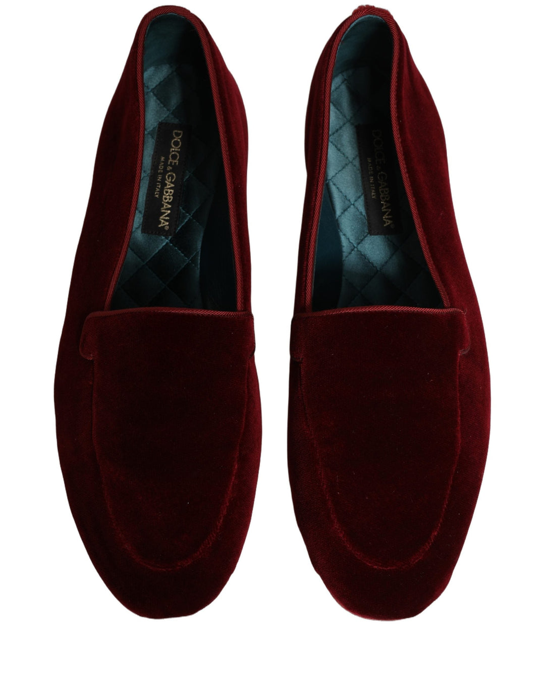 Men’s Dolce &amp; Gabbana Maroon Velvet Slip on Men Flats Loafers Shoes