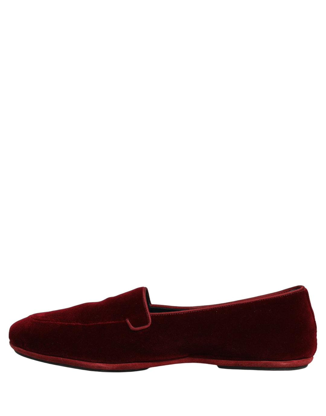 Men’s Dolce &amp; Gabbana Maroon Velvet Slip on Men Flats Loafers Shoes