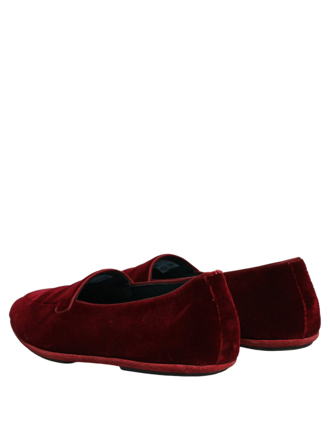 Men’s Dolce &amp; Gabbana Maroon Velvet Slip on Men Flats Loafers Shoes