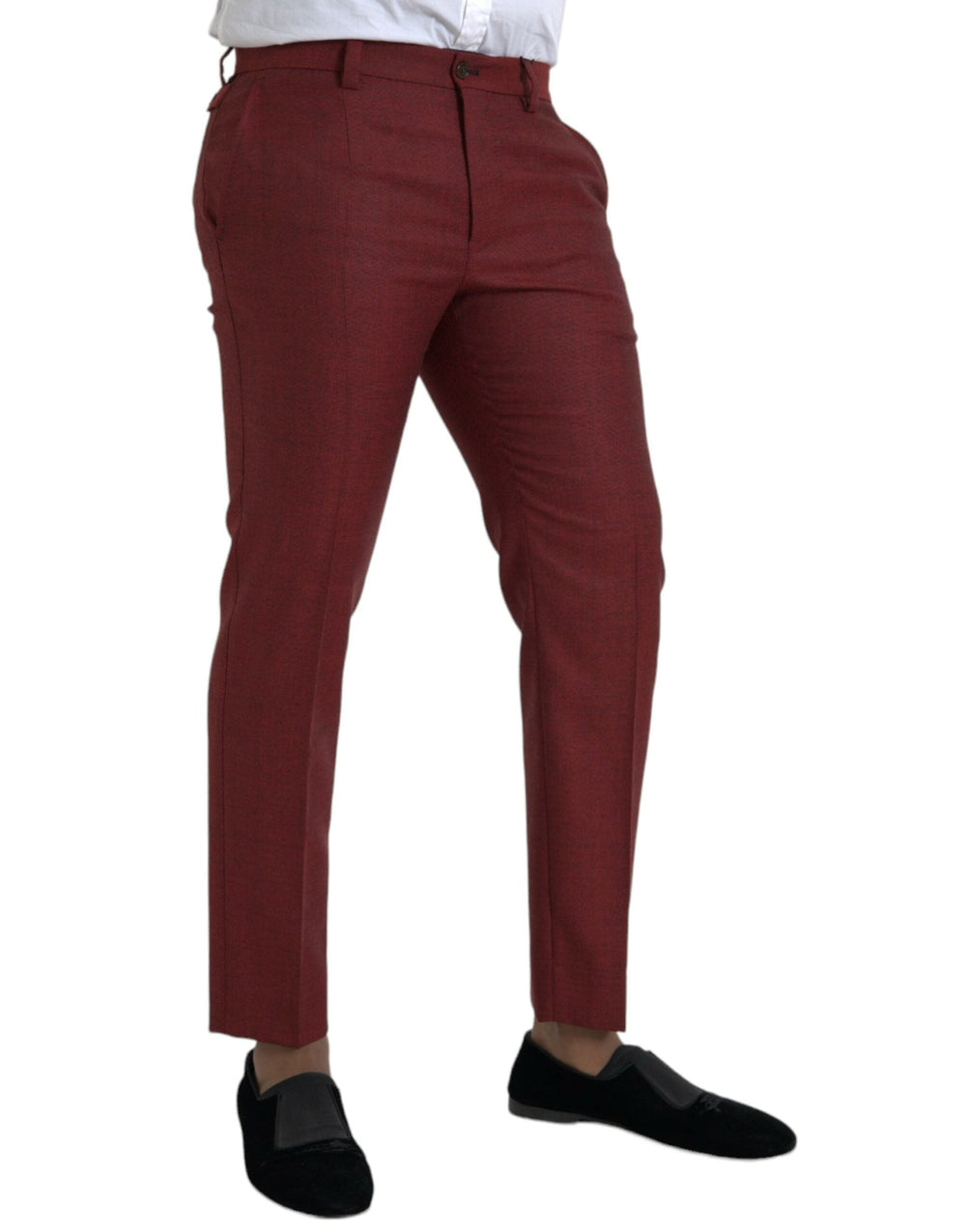 Men’s Dolce & Gabbana Maroon Wool Men Skinny Dress Pants
