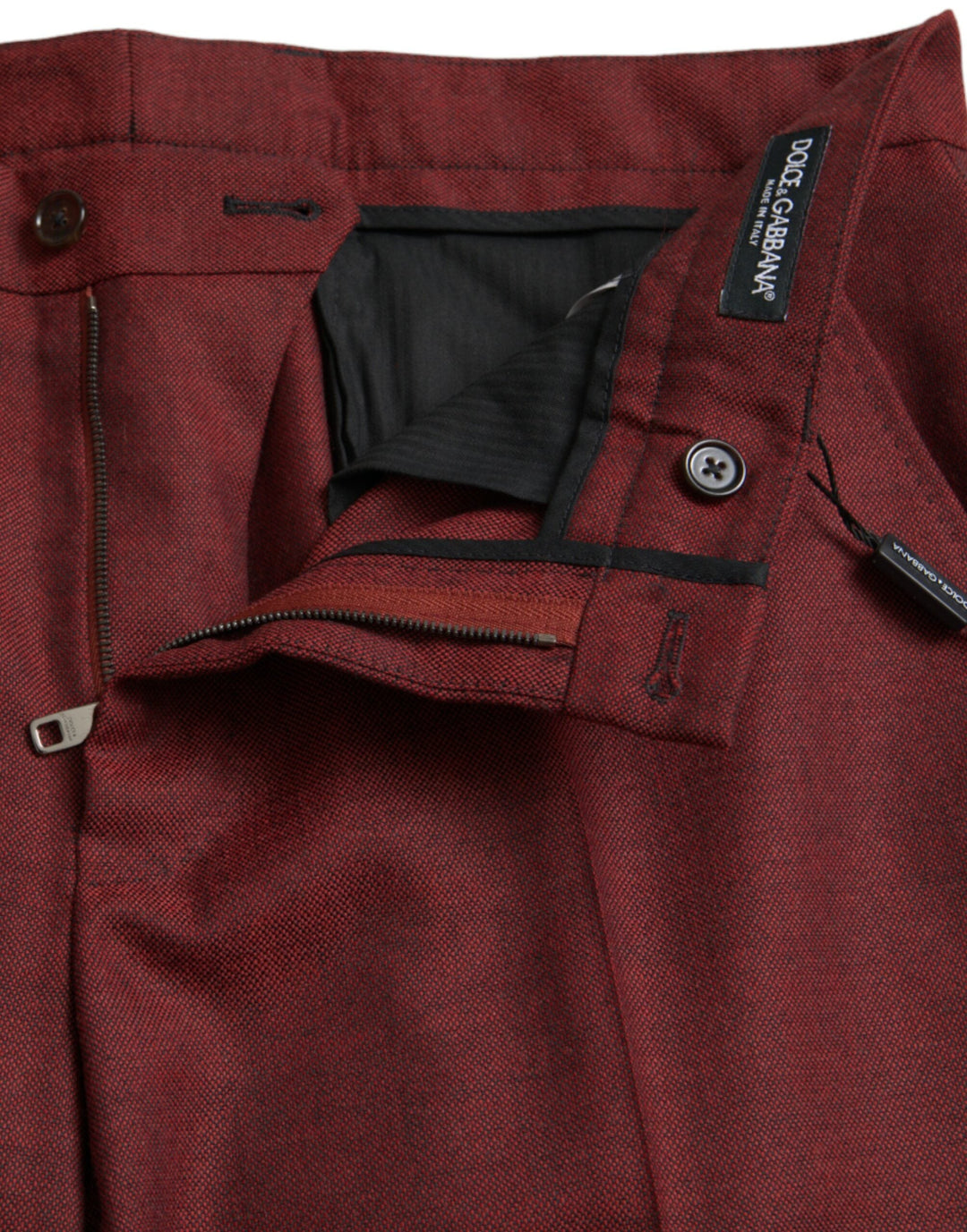Men’s Dolce &amp; Gabbana Maroon Wool Men Skinny Dress Pants