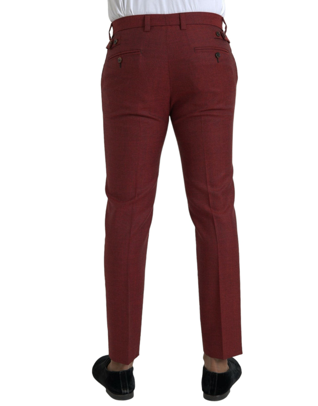 Men’s Dolce &amp; Gabbana Maroon Wool Men Skinny Dress Pants