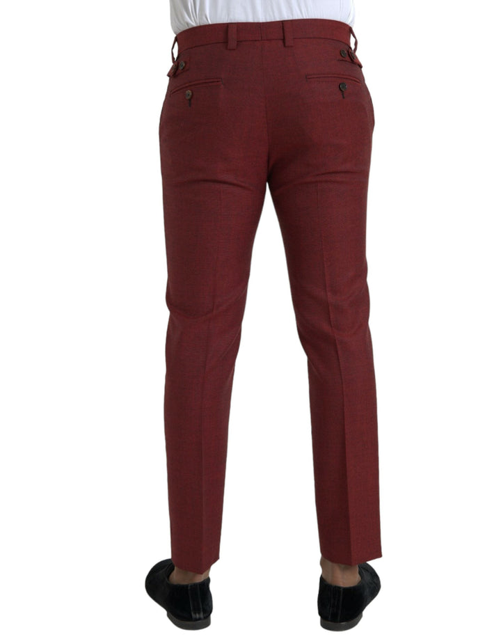 Men’s Dolce &amp; Gabbana Maroon Wool Men Skinny Dress Pants