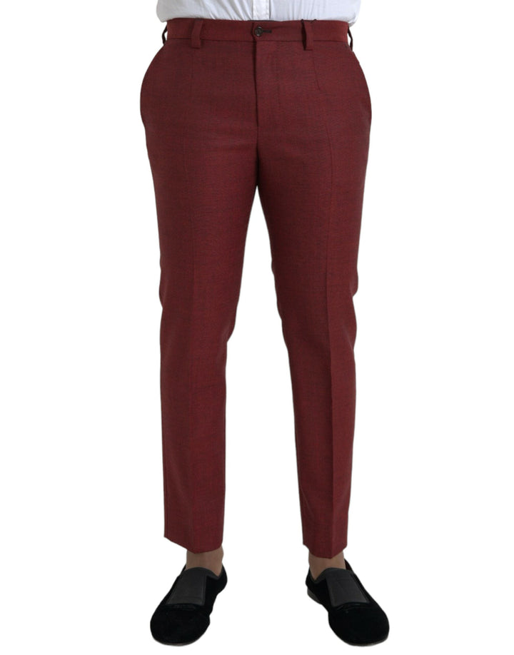 Men’s Dolce &amp; Gabbana Maroon Wool Men Skinny Dress Pants