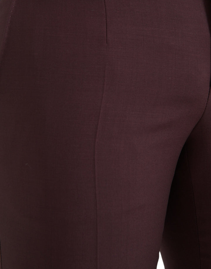 Men’s Dolce &amp; Gabbana Maroon Wool Men Slim Fit Dress Pants