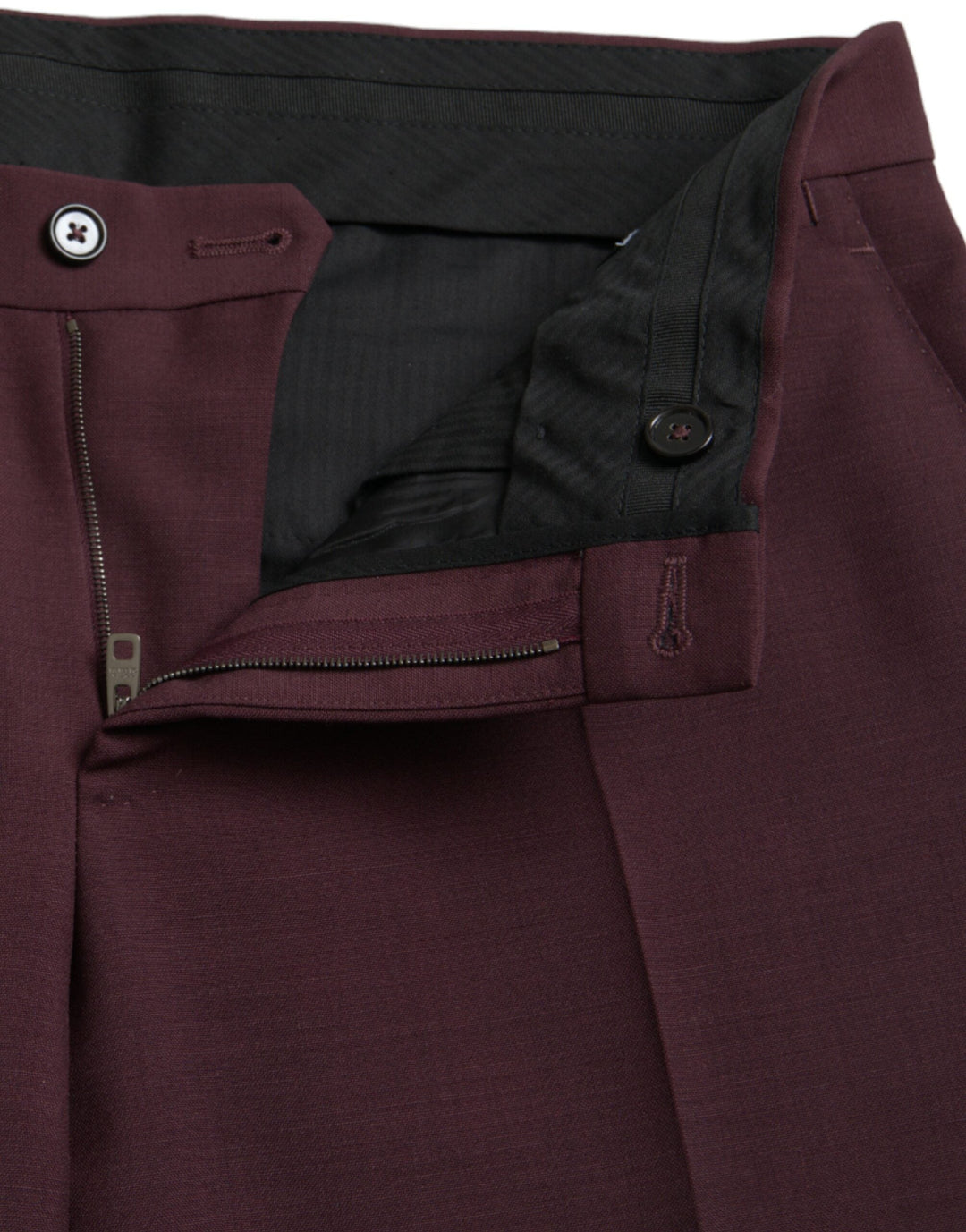 Men’s Dolce &amp; Gabbana Maroon Wool Men Slim Fit Dress Pants