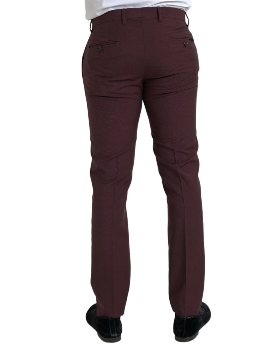Men’s Dolce &amp; Gabbana Maroon Wool Men Slim Fit Dress Pants