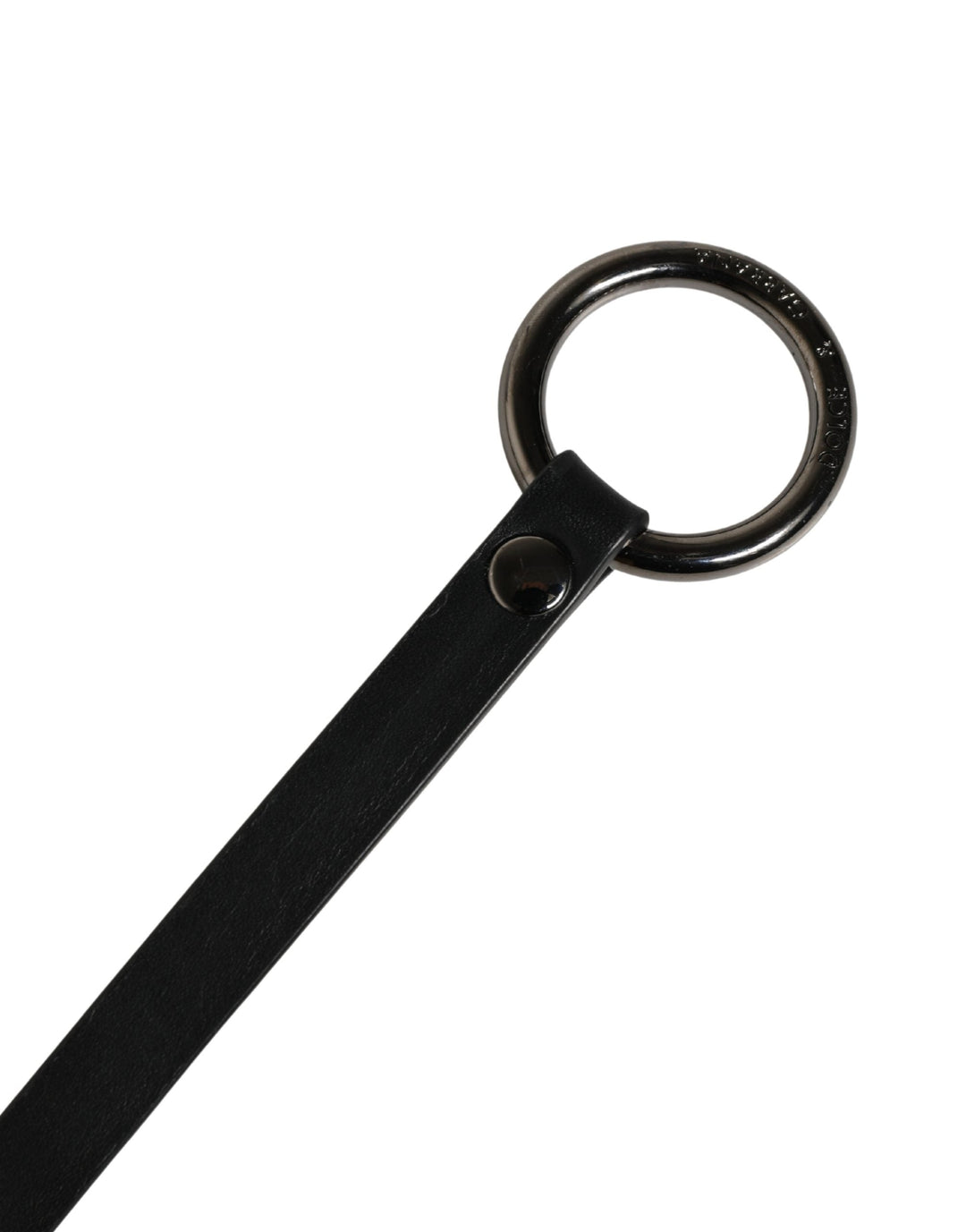 Dolce &amp; Gabbana Men Black Calfskin Leather Metal Buckle Belt