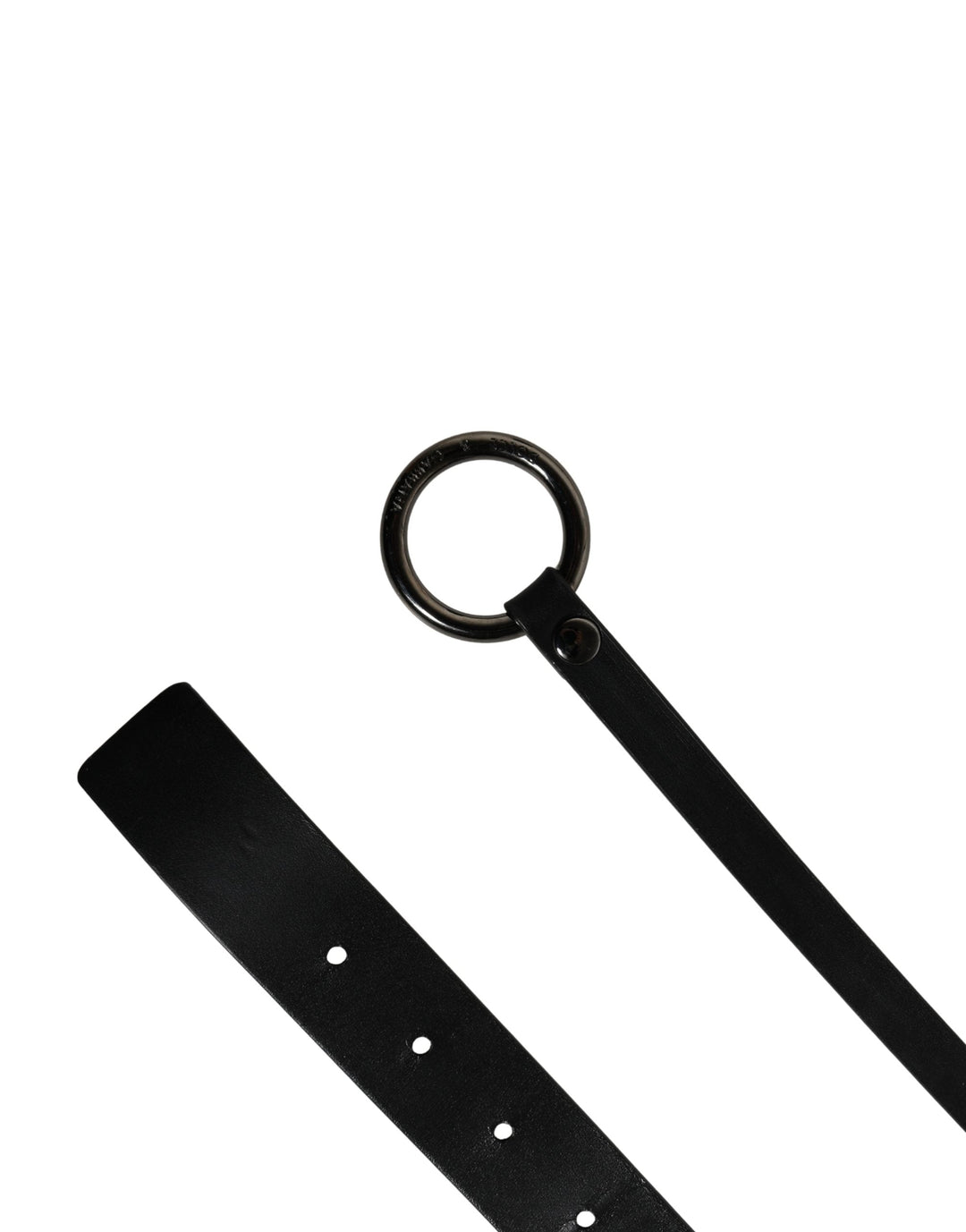 Dolce &amp; Gabbana Men Black Calfskin Leather Metal Buckle Belt