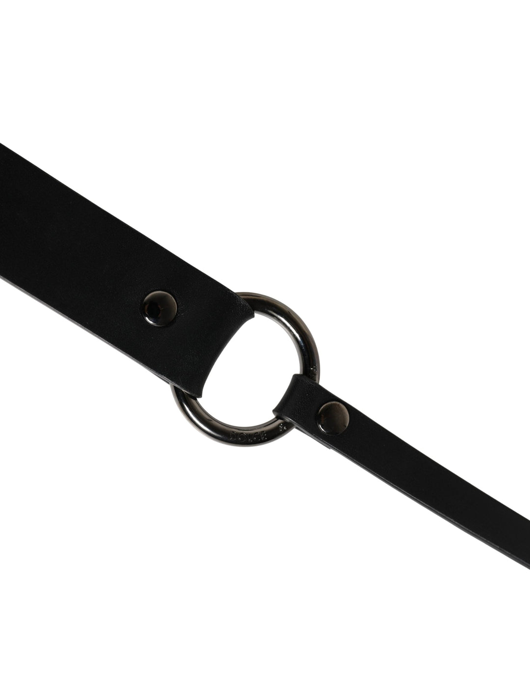 Dolce &amp; Gabbana Men Black Calfskin Leather Metal Buckle Belt