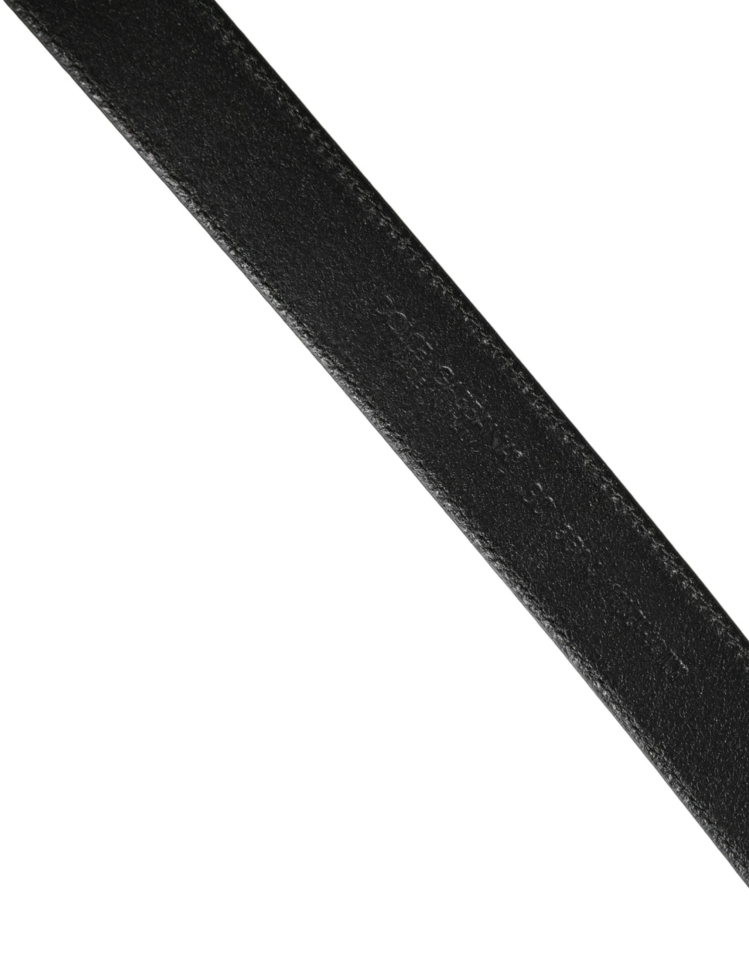 Dolce &amp; Gabbana Men Black Classic Leather Metal Buckle Belt
