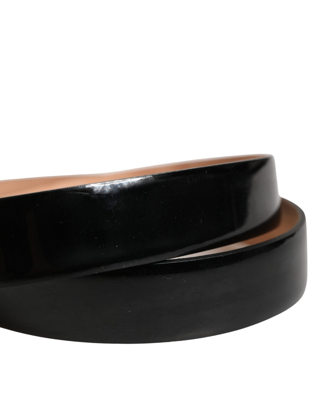 Dolce &amp; Gabbana Men Black Classic Leather Metal Buckle Belt