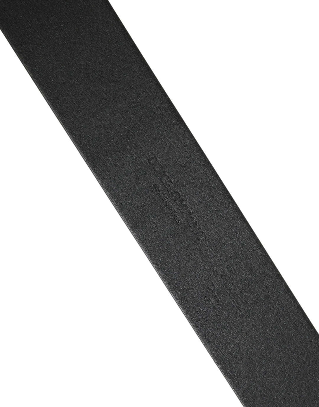 Dolce &amp; Gabbana Men Black Classic Leather Metal Buckle Belt