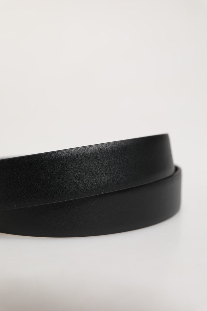 Dolce &amp; Gabbana Men Black Classic Leather Metal Buckle Belt