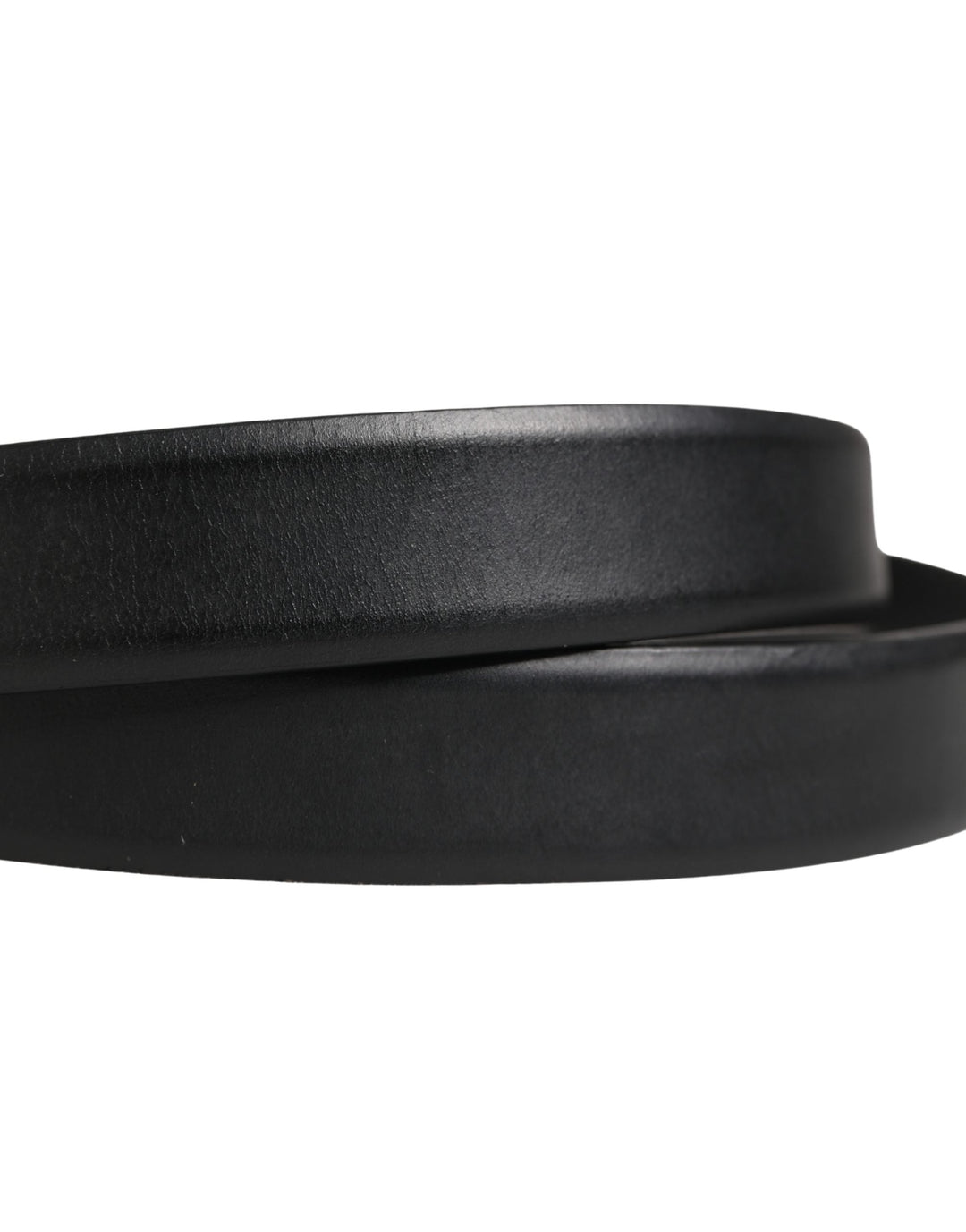 Dolce &amp; Gabbana Men Black Classic Leather Metal Buckle Belt