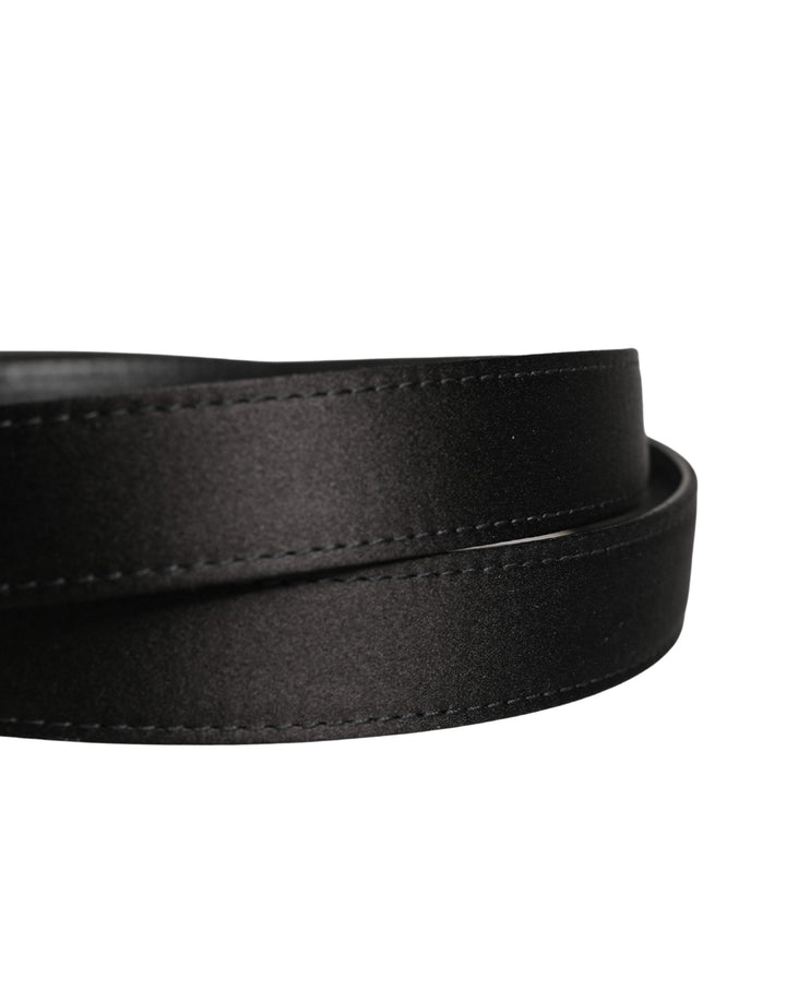 Dolce &amp; Gabbana Men Black Classic Viscose Metal Buckle Belt