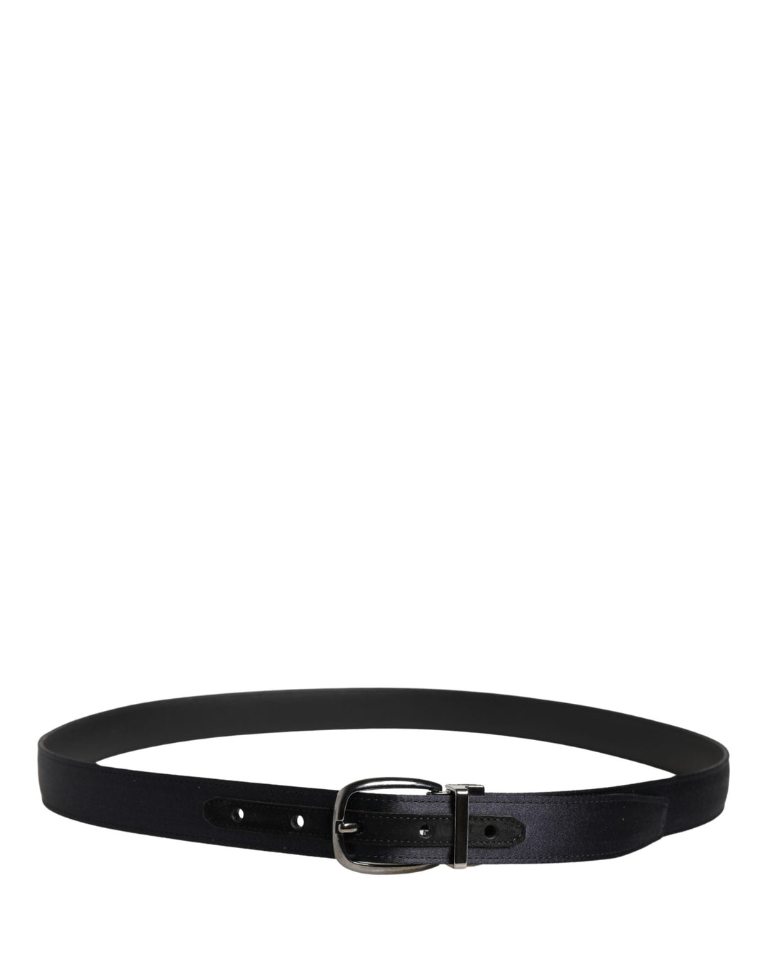 Dolce &amp; Gabbana Men Black Classic Viscose Metal Buckle Belt