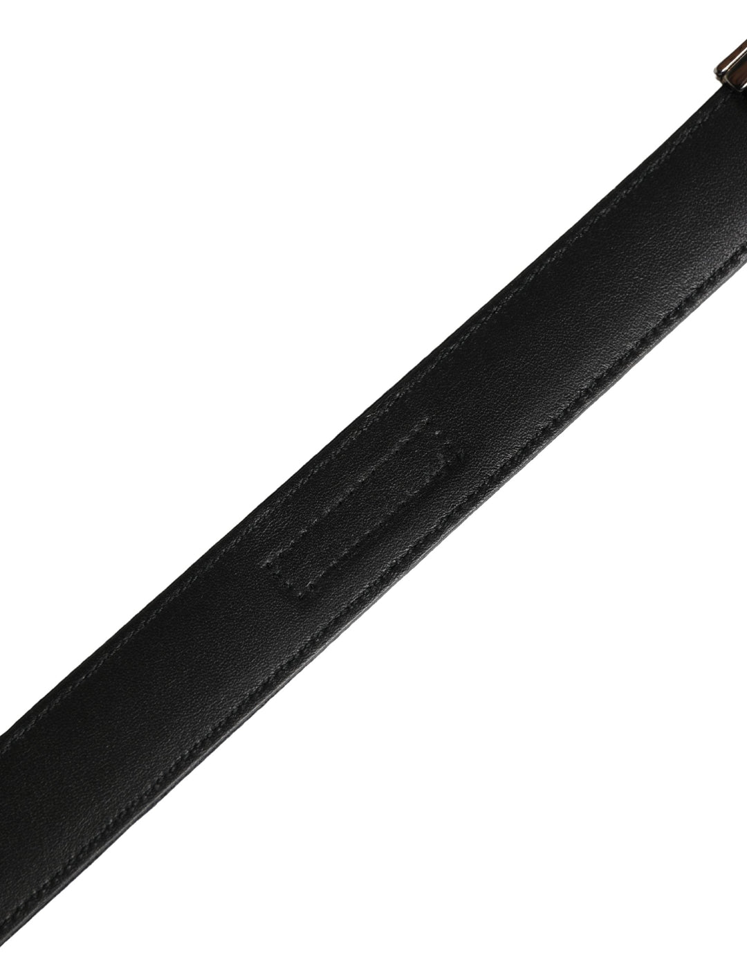 Dolce &amp; Gabbana Men Black Classic Viscose Metal Buckle Belt
