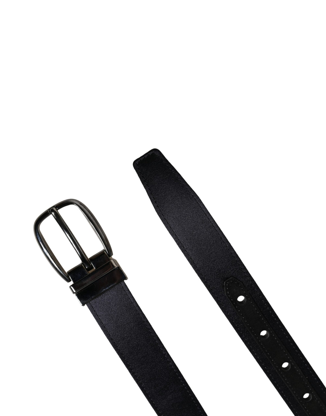 Dolce &amp; Gabbana Men Black Classic Viscose Metal Buckle Belt