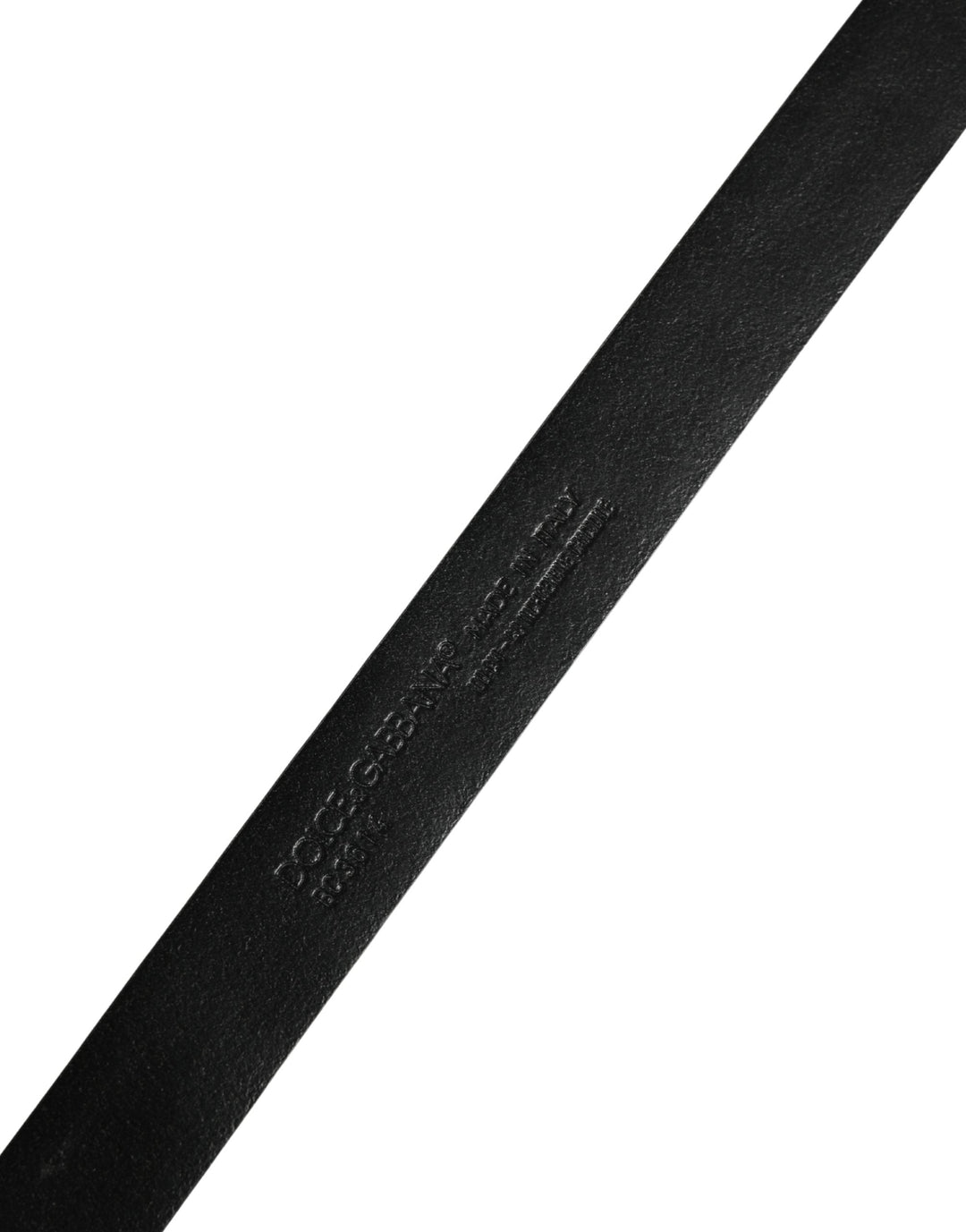 Dolce &amp; Gabbana Men Black Exotic Leather Metal Buckle Belt