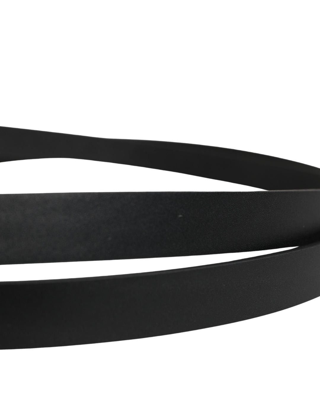 Dolce &amp; Gabbana Men Black Leather Classic Metal Buckle Belt