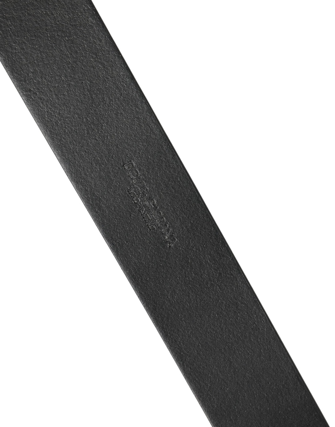 Dolce &amp; Gabbana Men Black Leather Dg Logo Metal Buckle Belt