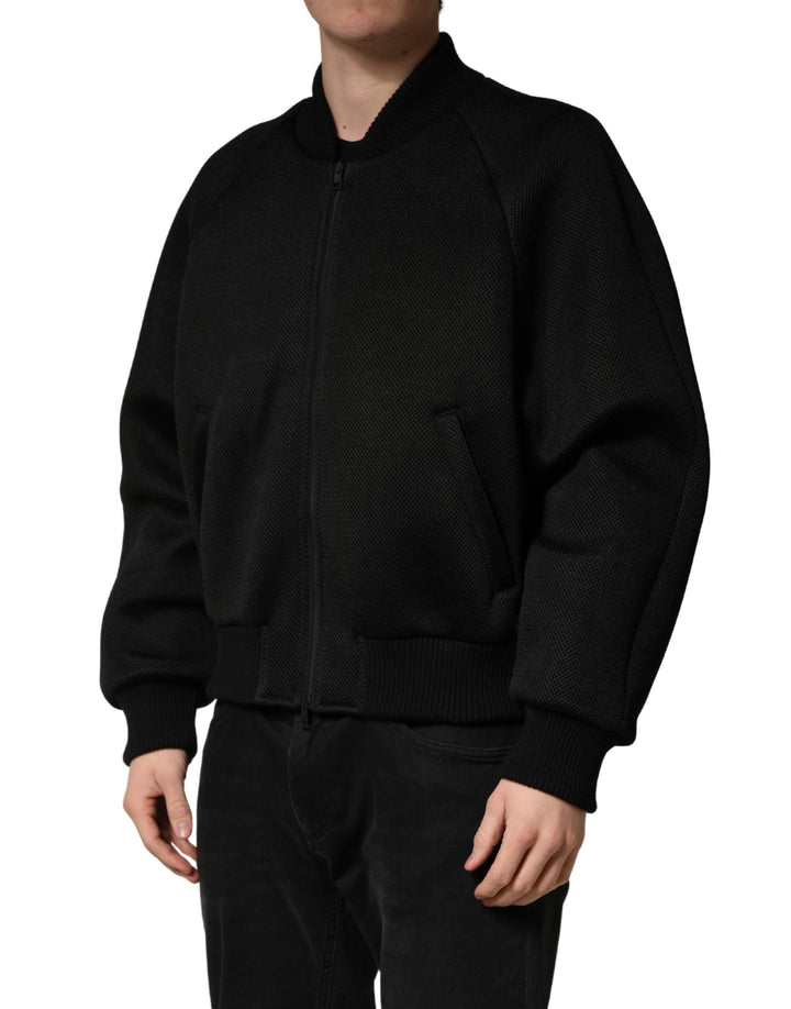 Men’s Dolce &amp; Gabbana Men Black Nylon Full Zip Bomber Jacket