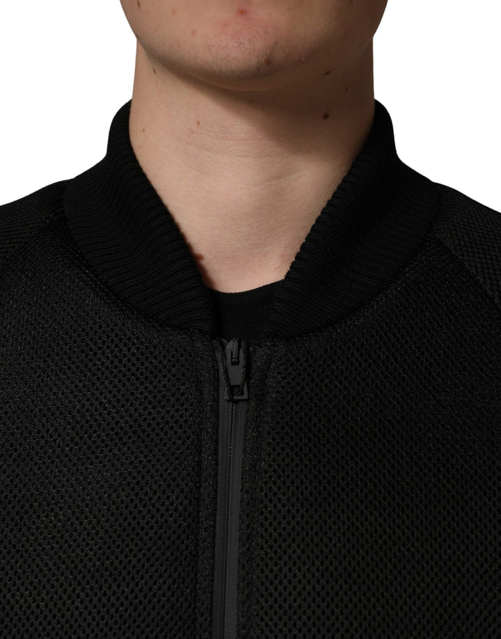 Men’s Dolce &amp; Gabbana Men Black Nylon Full Zip Bomber Jacket