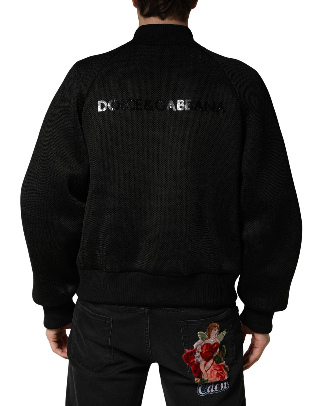 Men’s Dolce &amp; Gabbana Men Black Nylon Full Zip Bomber Jacket