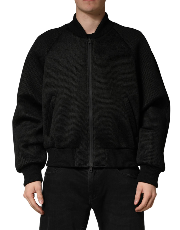 Men’s Dolce &amp; Gabbana Men Black Nylon Full Zip Bomber Jacket