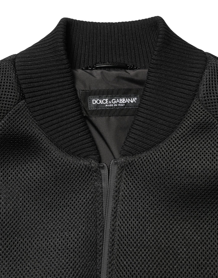 Men’s Dolce &amp; Gabbana Men Black Nylon Full Zip Bomber Jacket