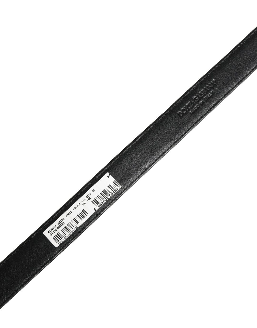 Dolce &amp; Gabbana Men Black Viscose Leather Metal Buckle Belt