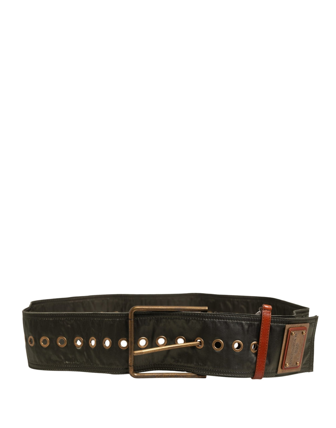 Dolce &amp; Gabbana Men Black Wide Leather Dg Metal Buckle Belt
