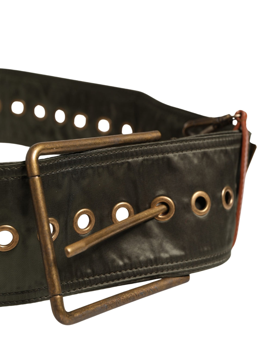 Dolce &amp; Gabbana Men Black Wide Leather Dg Metal Buckle Belt