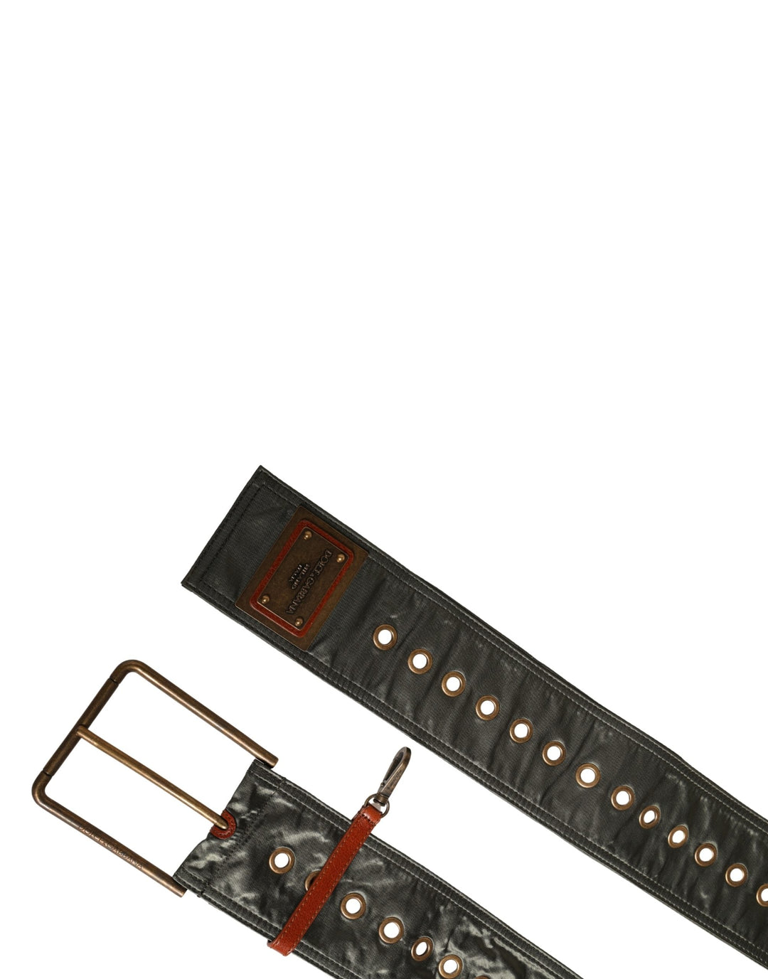 Dolce &amp; Gabbana Men Black Wide Leather Dg Metal Buckle Belt