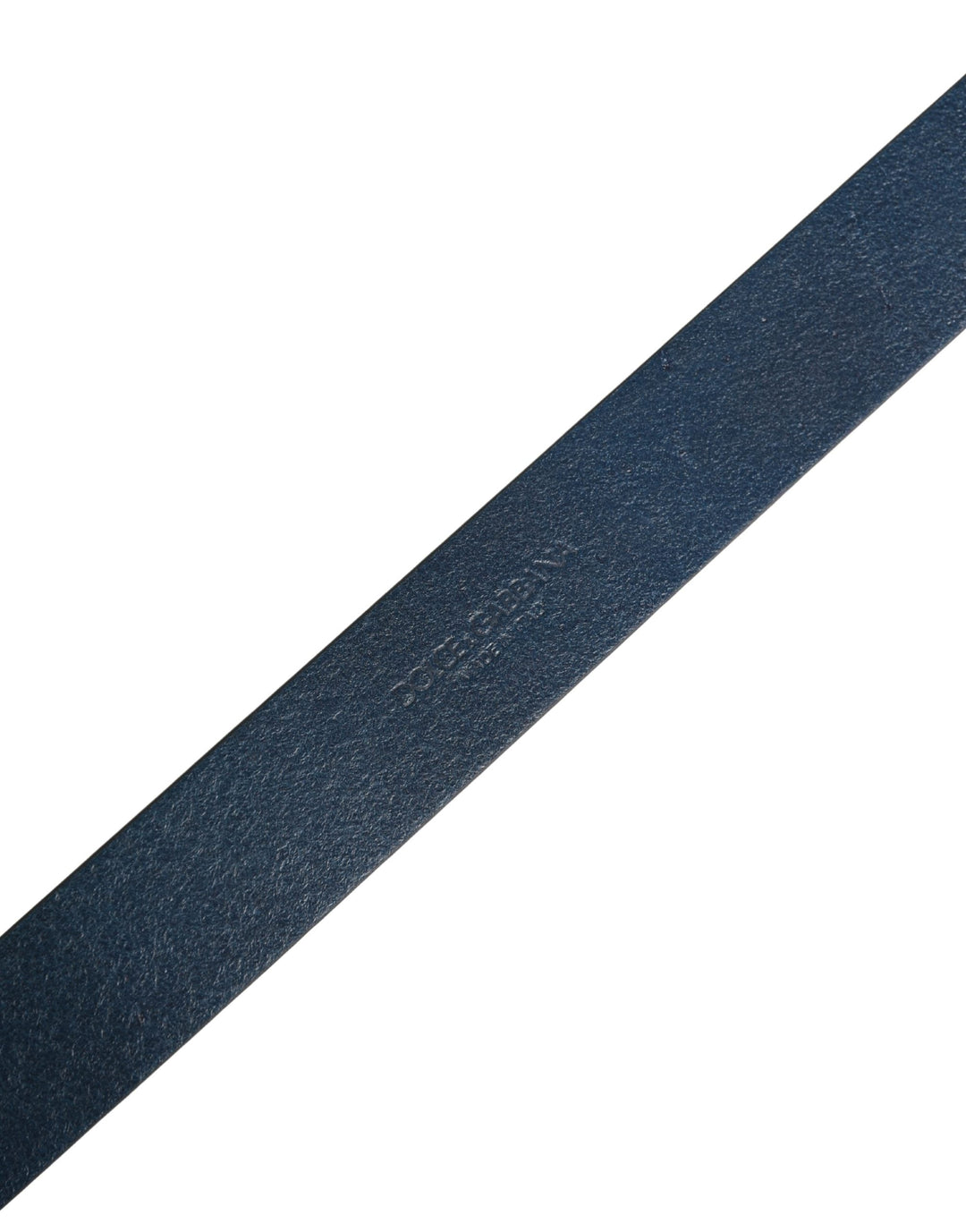 Dolce &amp; Gabbana Men Blue Calf Leather Logo Metal Buckle Belt