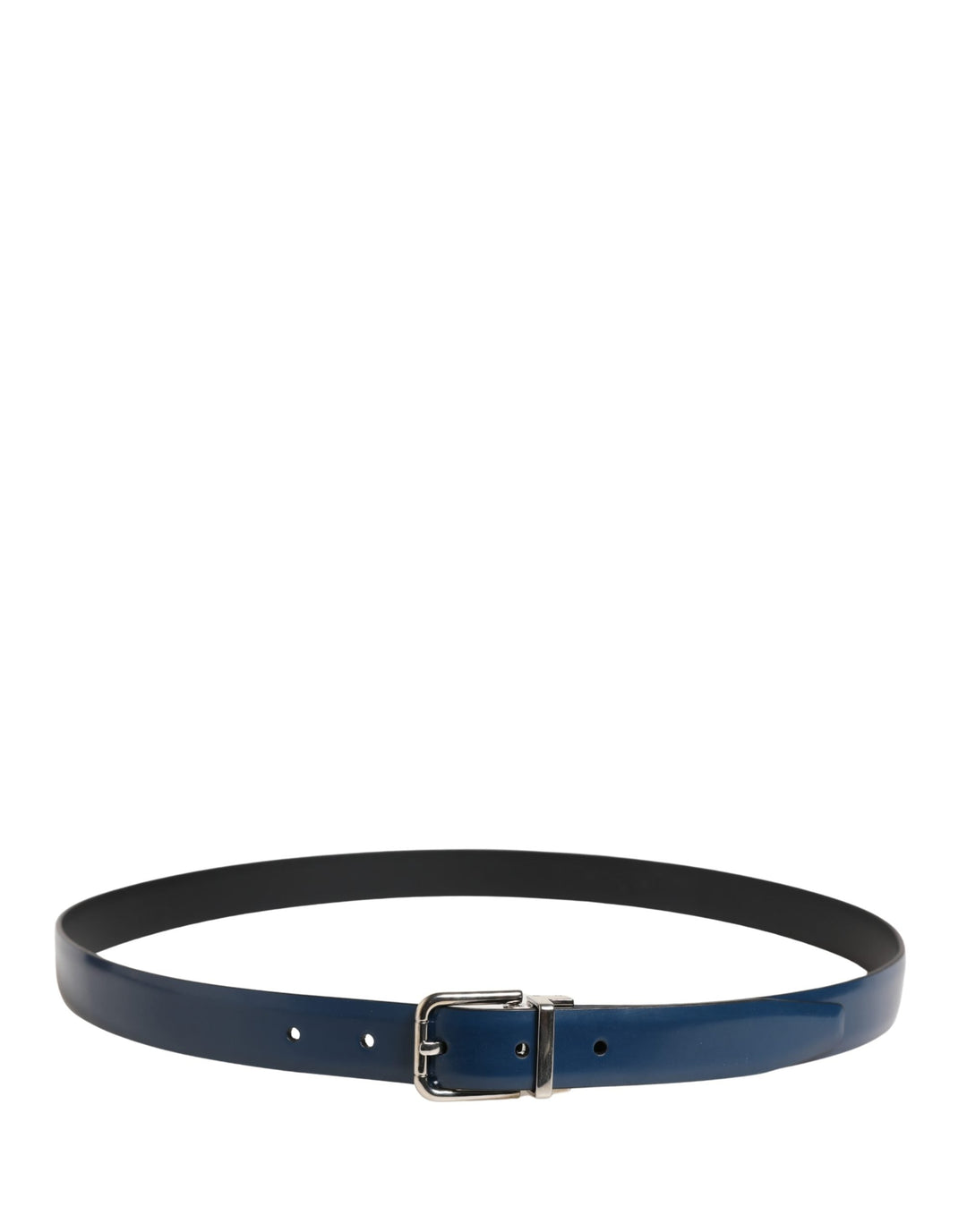 Dolce &amp; Gabbana Men Blue Classic Leather Metal Buckle Belt