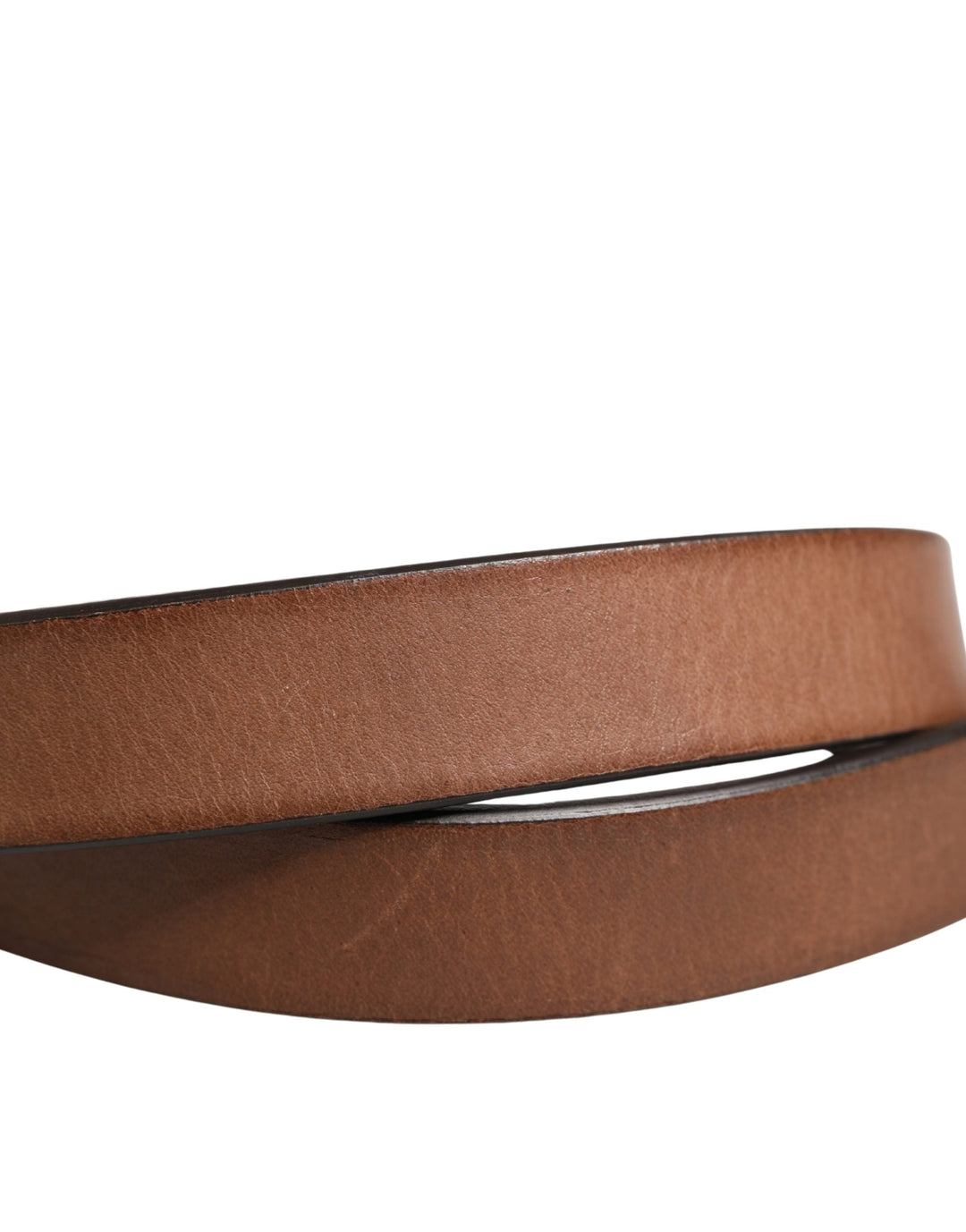 Dolce &amp; Gabbana Men Brown Classic Leather Metal Buckle Belt