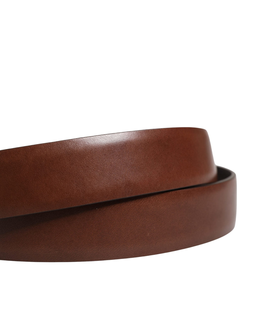 Dolce &amp; Gabbana Men Brown Classic Leather Metal Buckle Belt