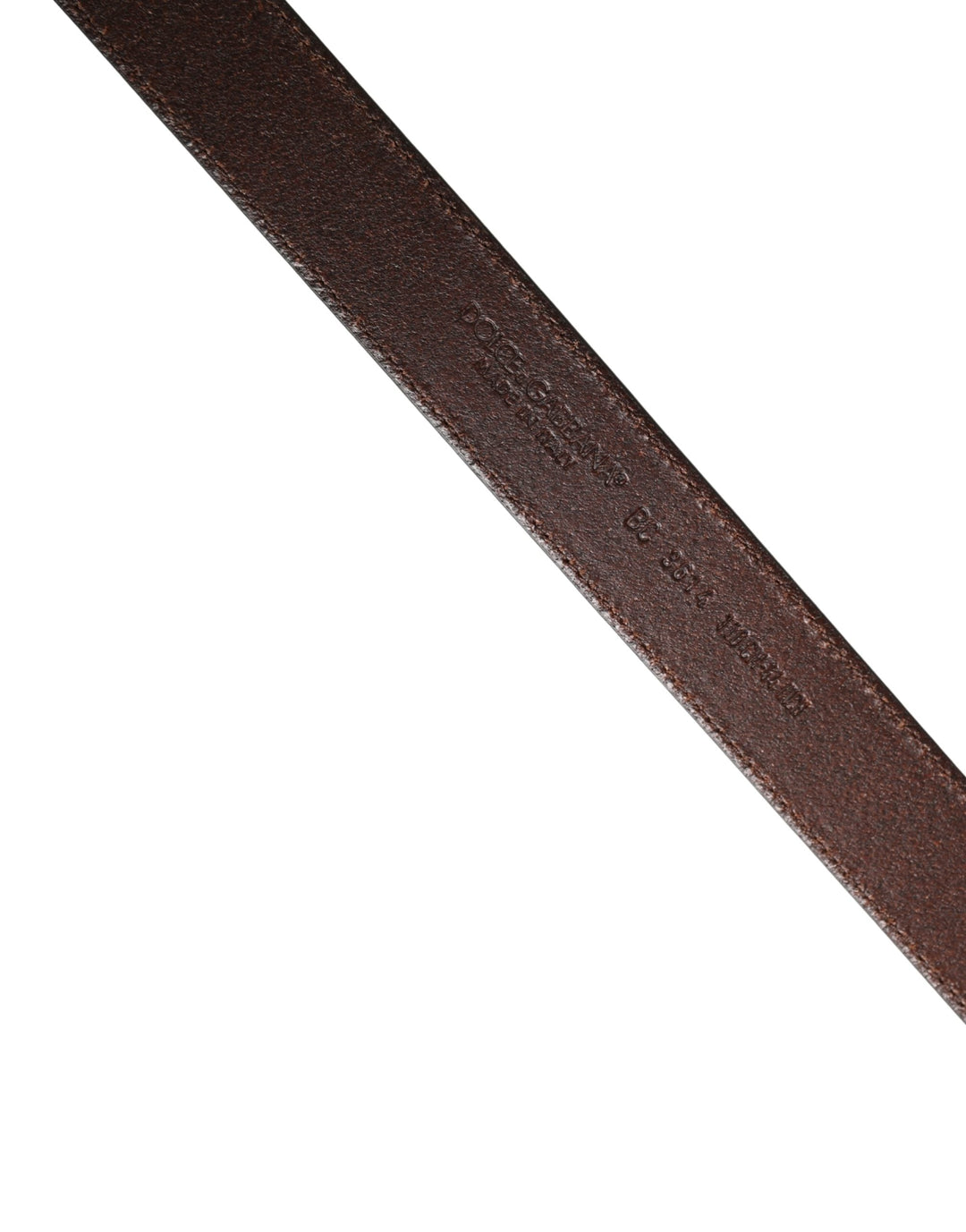 Dolce &amp; Gabbana Men Brown Classic Leather Metal Buckle Belt