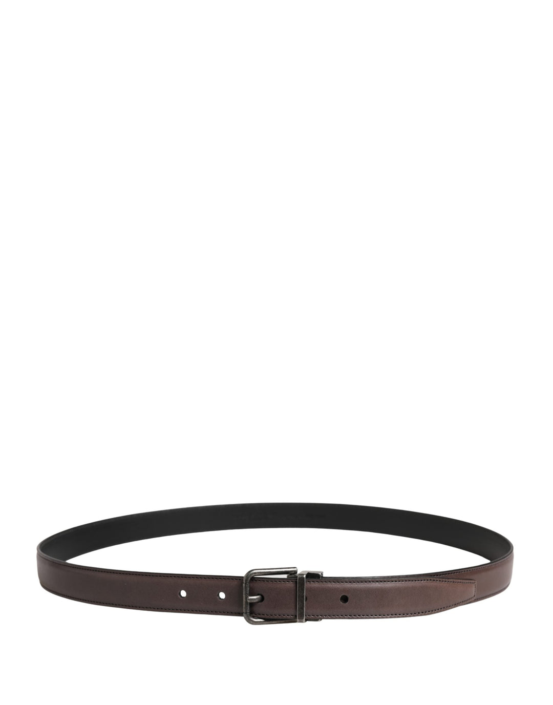 Dolce &amp; Gabbana Men Brown Classic Leather Metal Buckle Belt