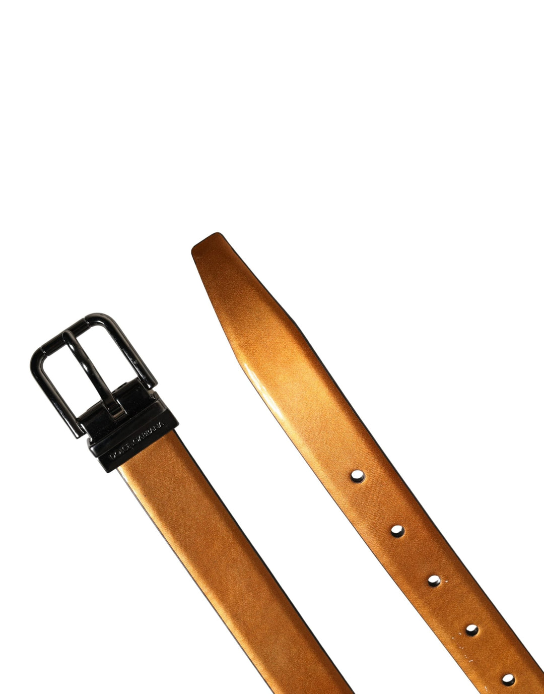 Dolce &amp; Gabbana Men Brown Classic Leather Metal Buckle Belt