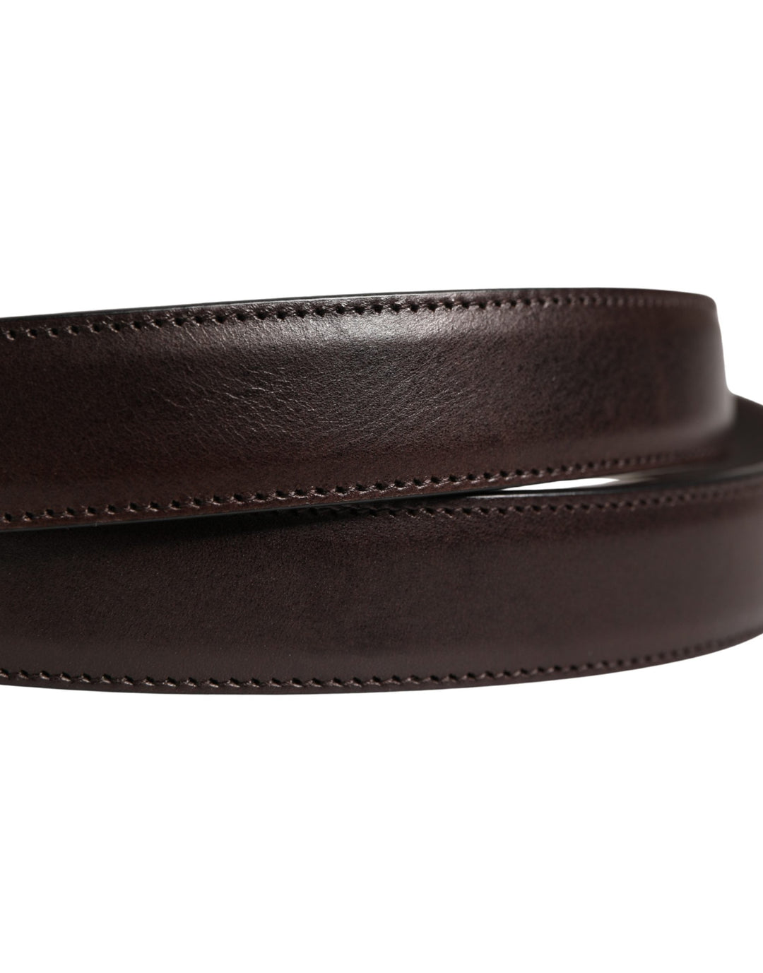 Dolce &amp; Gabbana Men Brown Classic Leather Metal Buckle Belt