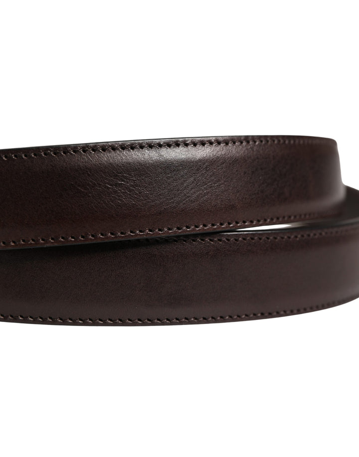 Dolce &amp; Gabbana Men Brown Classic Leather Metal Buckle Belt