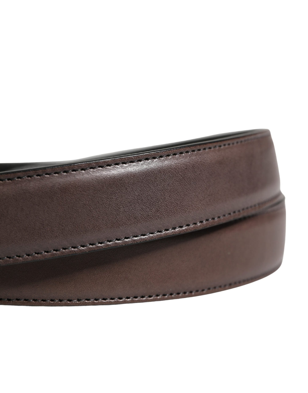 Dolce &amp; Gabbana Men Brown Classic Leather Metal Buckle Belt