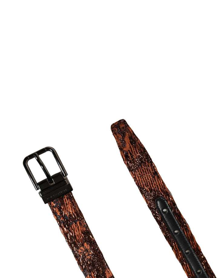 Dolce &amp; Gabbana Men Brown Classic Polyester Metal Buckle Belt