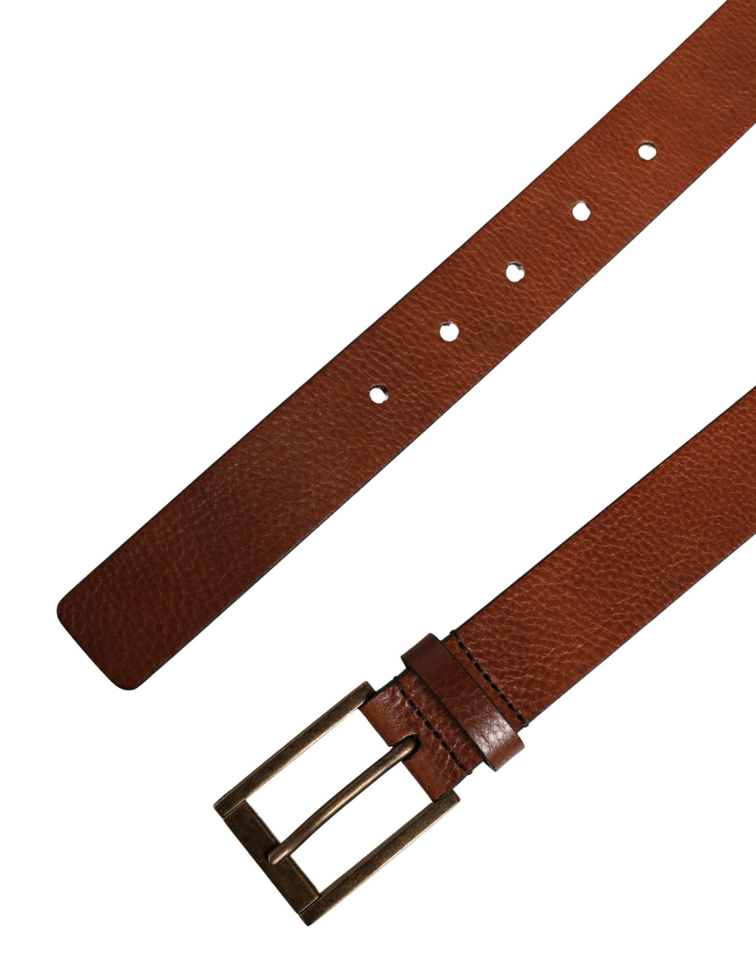Dolce &amp; Gabbana Men Brown Leather Classic Metal Buckle Belt