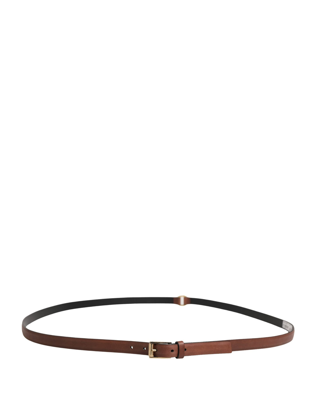 Dolce &amp; Gabbana Men Brown Leather Classic Metal Buckle Belt