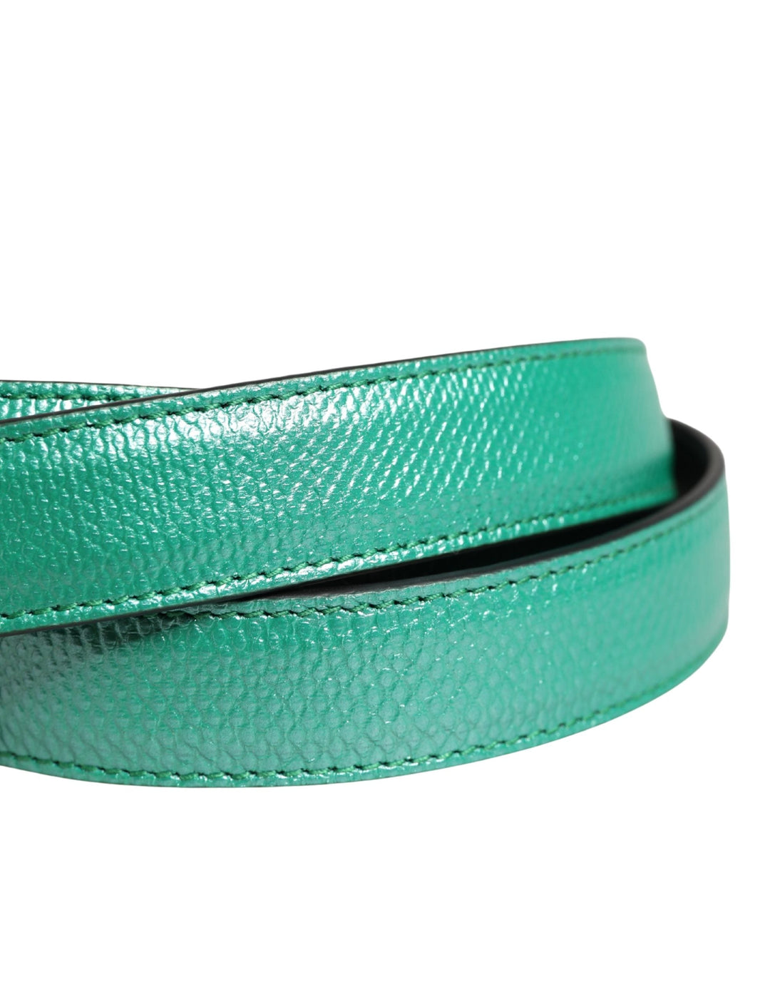 Dolce &amp; Gabbana Men Green Classic Leather Metal Buckle Belt